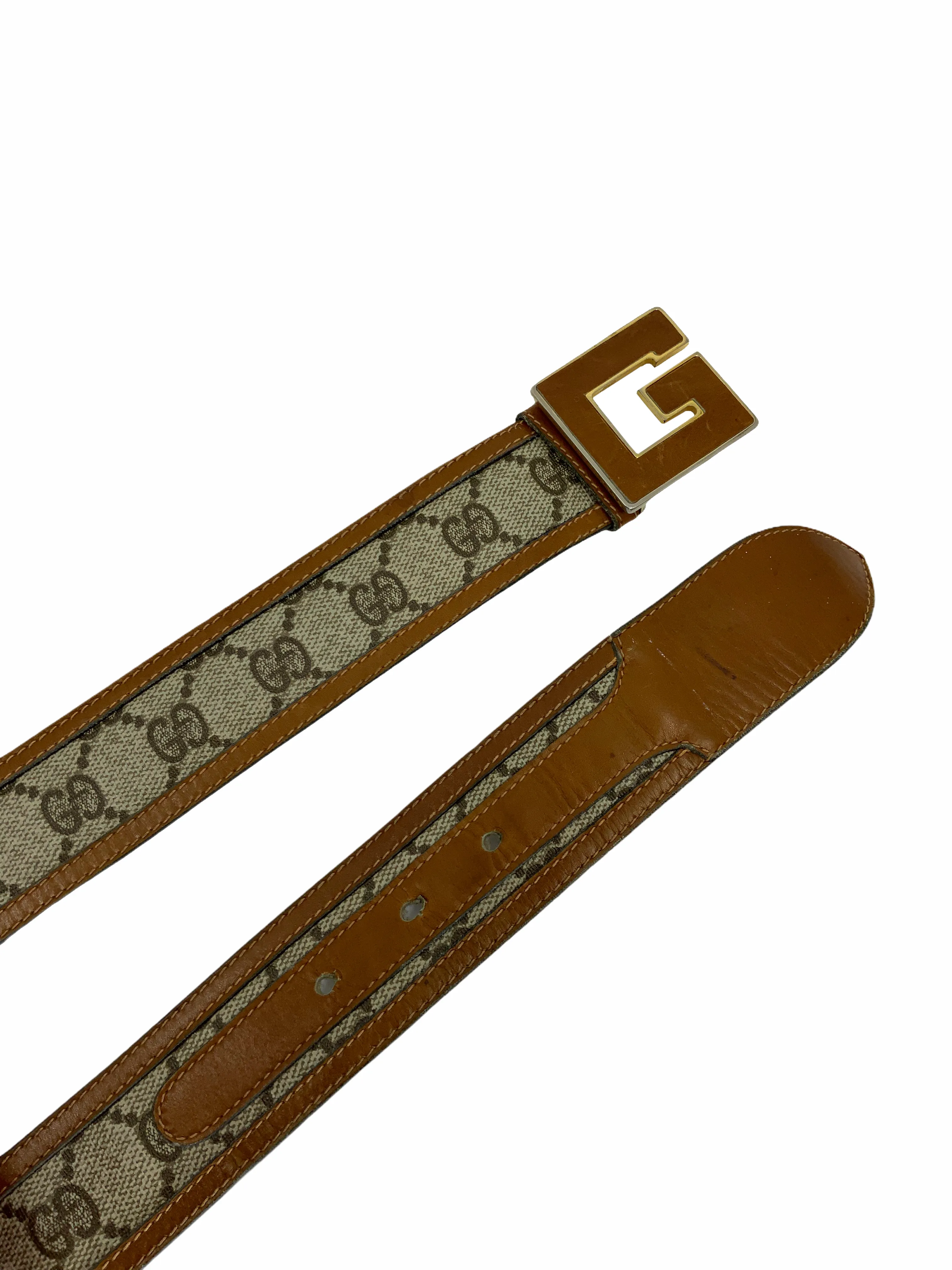 Gucci Vintage Monogram Canvas Logo Belt