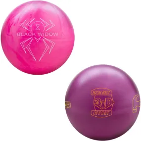 Hammer Black Widow Pink Pearl Urethane & Hammer High Rev 3-D Offset Bowling Balls (2 Ball Bundle)