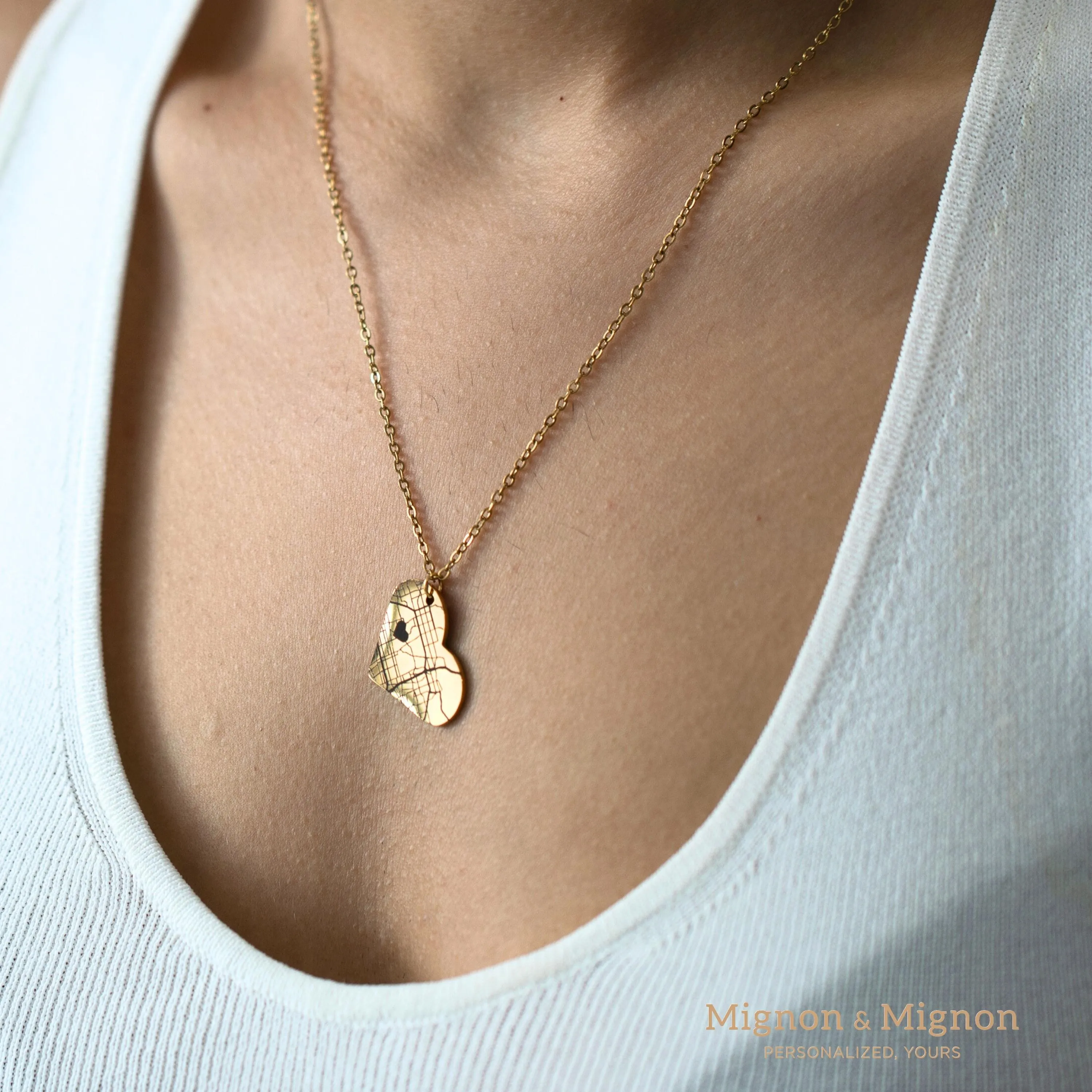 Heart Map Necklace