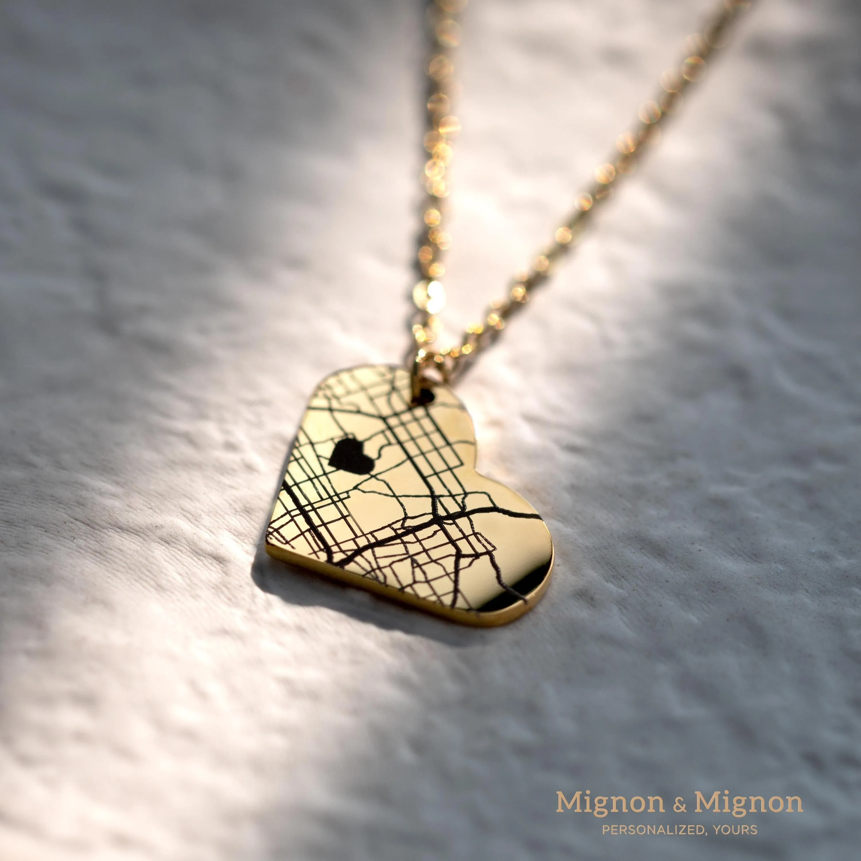 Heart Map Necklace