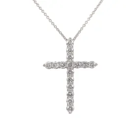 HENNE PLATINUM DIAMOND CROSS 1.04CTW