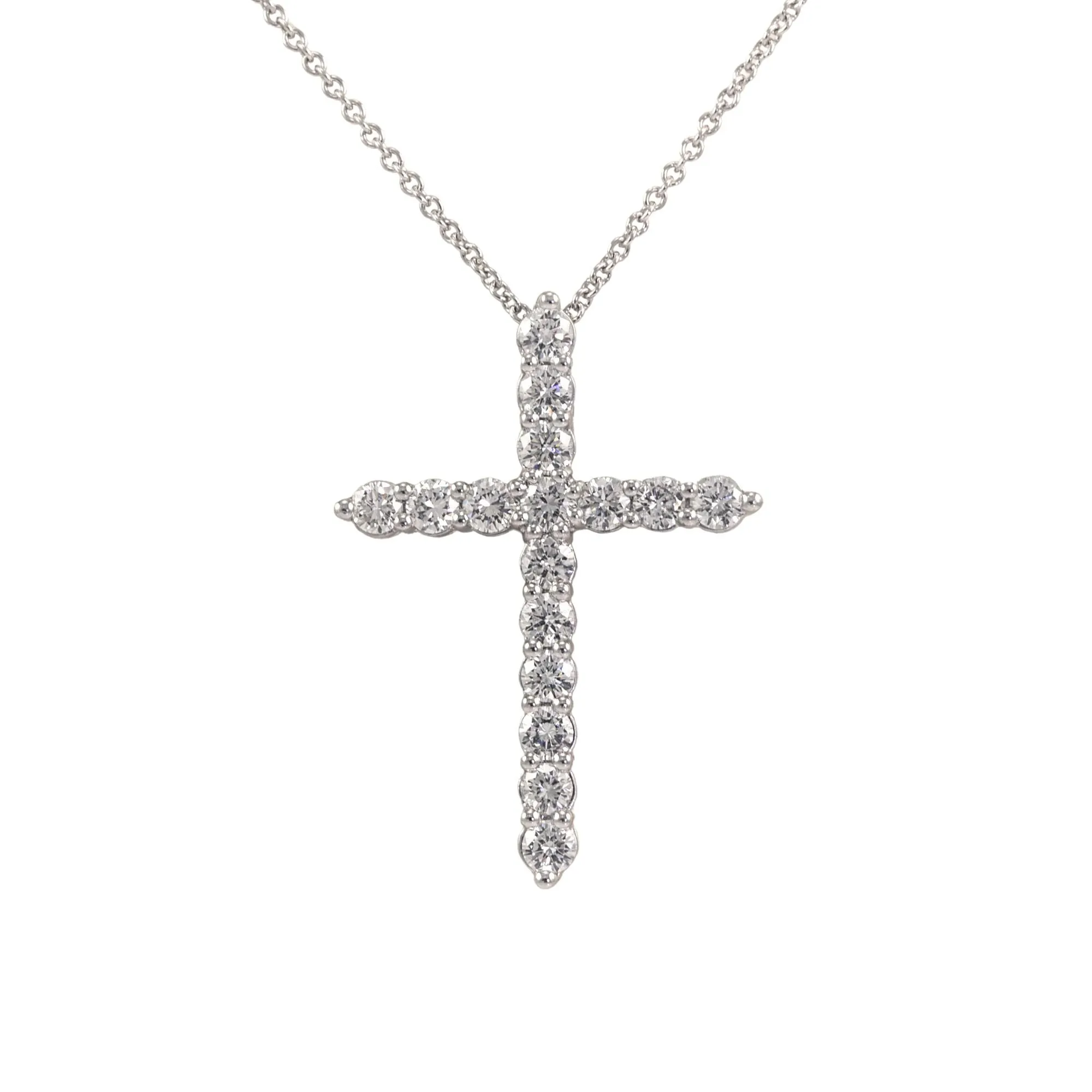 HENNE PLATINUM DIAMOND CROSS 1.04CTW