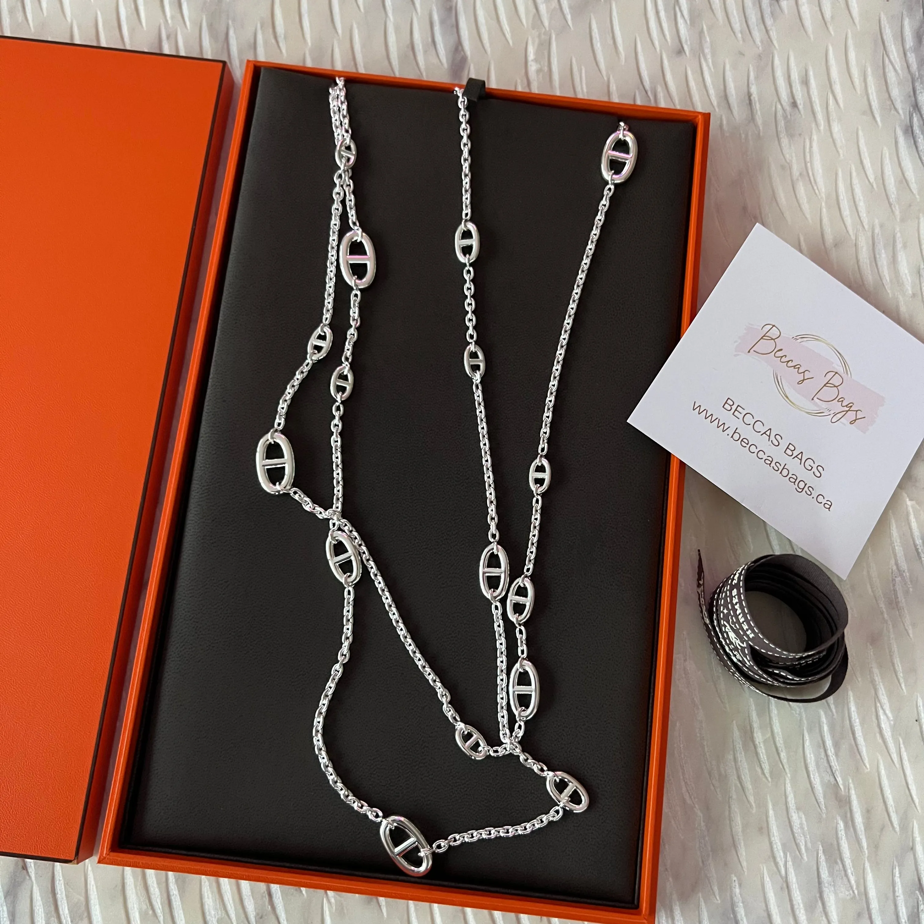 Stunning Hermes Farandole Silver Chain Necklace