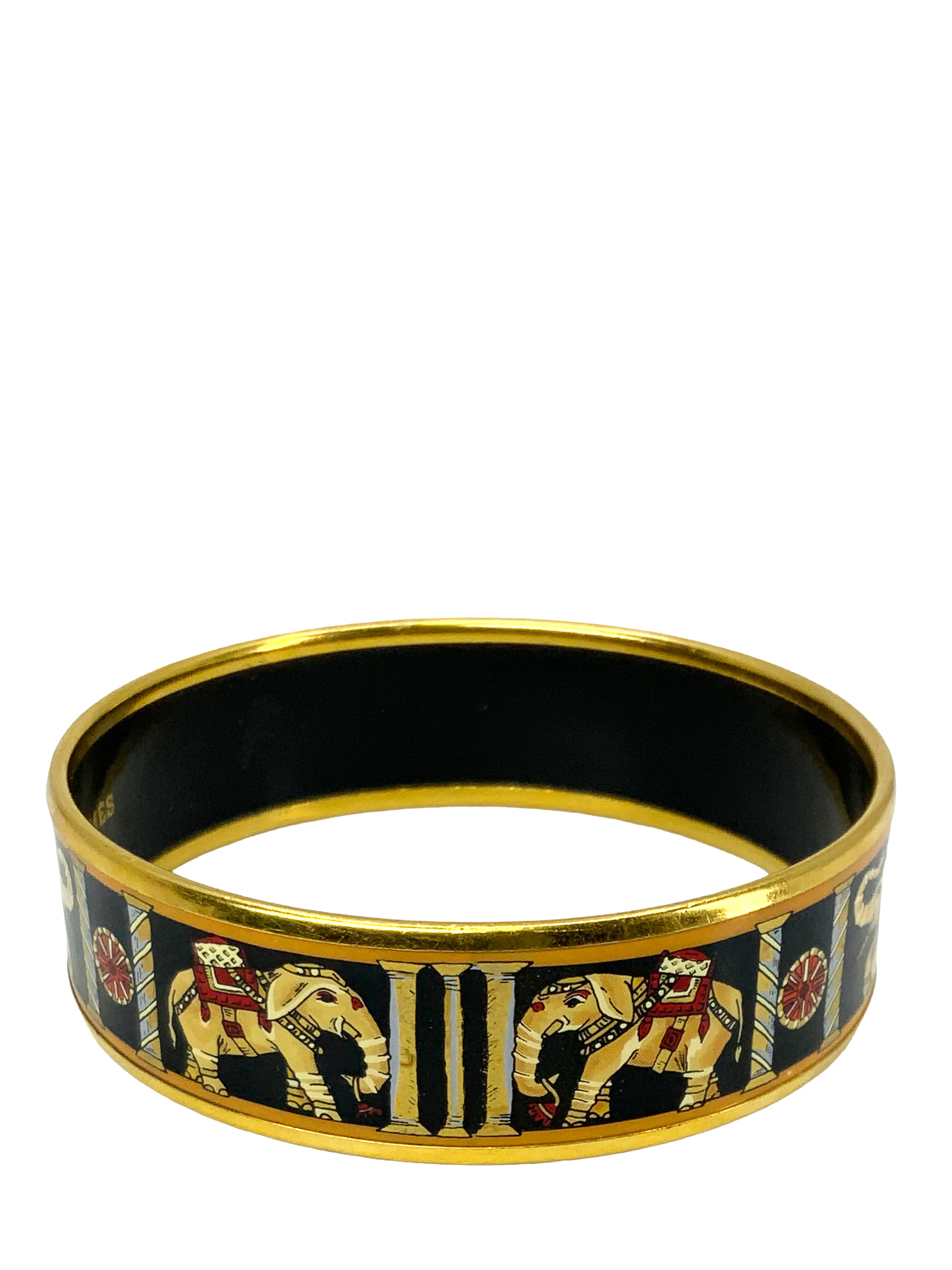 Hermes Printed Enamel Torana Wide Bracelet 65