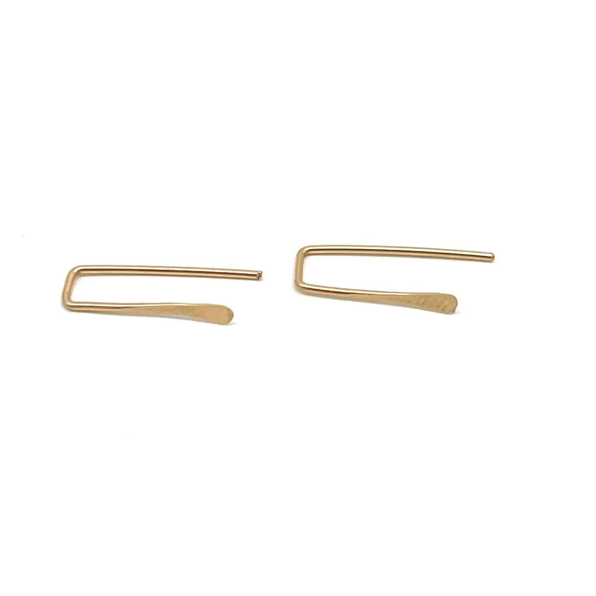 Indra Staple Threader Earrings in Gold