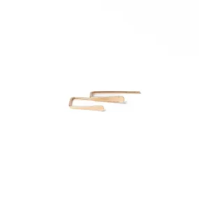 Indra Staple Threader Earrings in Gold