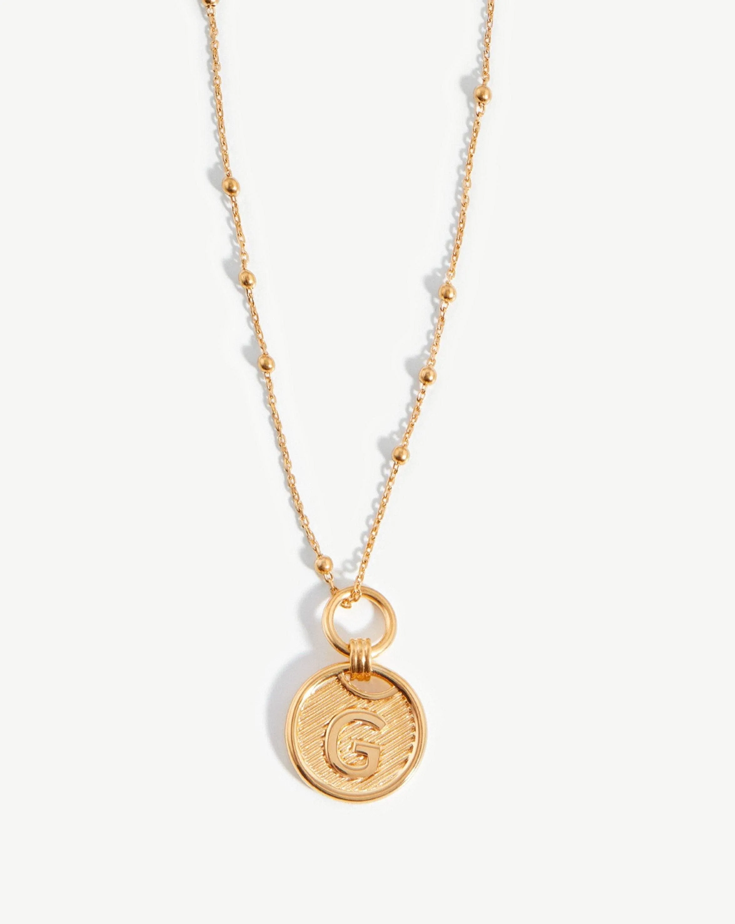 Initial Pendant Necklace - Initial G | 18ct Gold Plated Vermeil