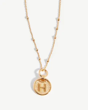 Initial Pendant Necklace - Initial H | 18ct Gold Plated Vermeil