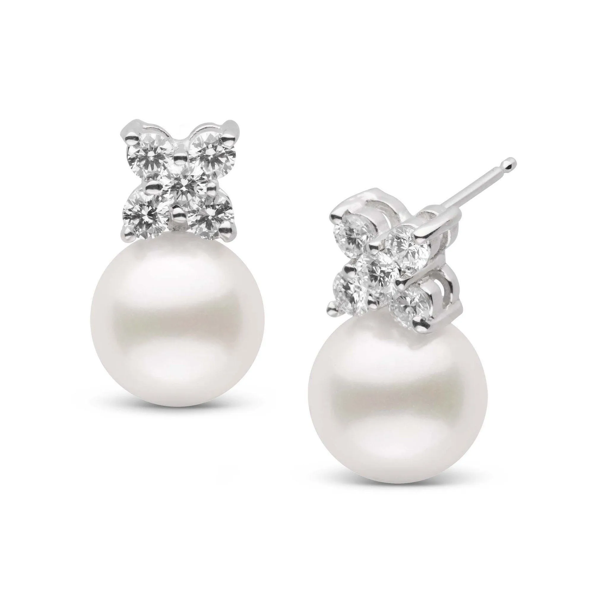 Kiss Collection Freshadama 9.0-10.0 mm Pearl and Diamond Earrings