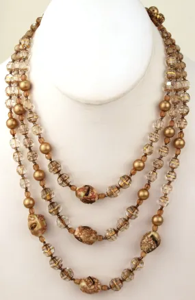 Kramer Mid-Century Crystal and Bead Necklace