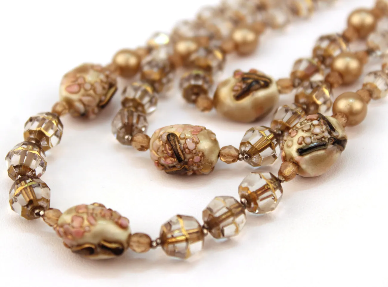 Kramer Mid-Century Crystal and Bead Necklace