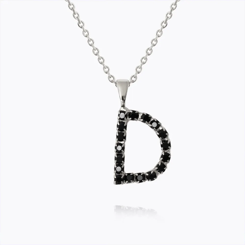 Letter Necklace D / Black