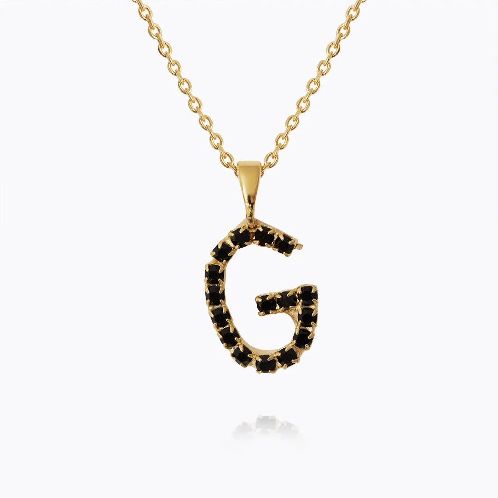 Letter Necklace G / Black