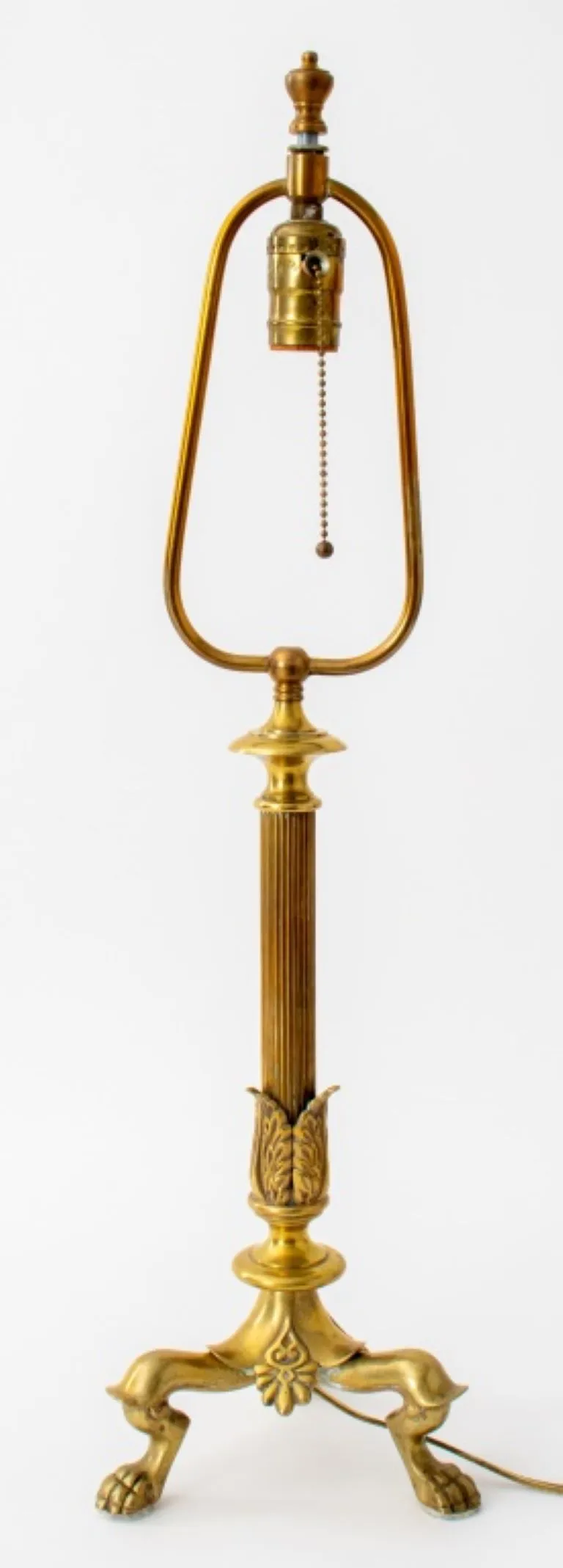 Louis Philippe Style Gilded Brass Column Lamp