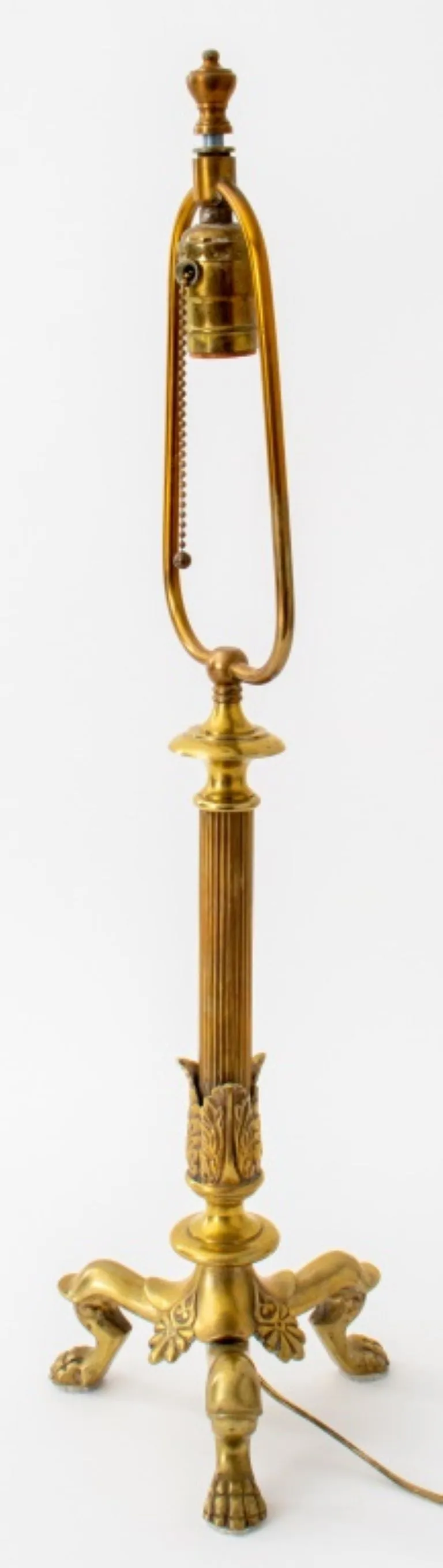 Louis Philippe Style Gilded Brass Column Lamp