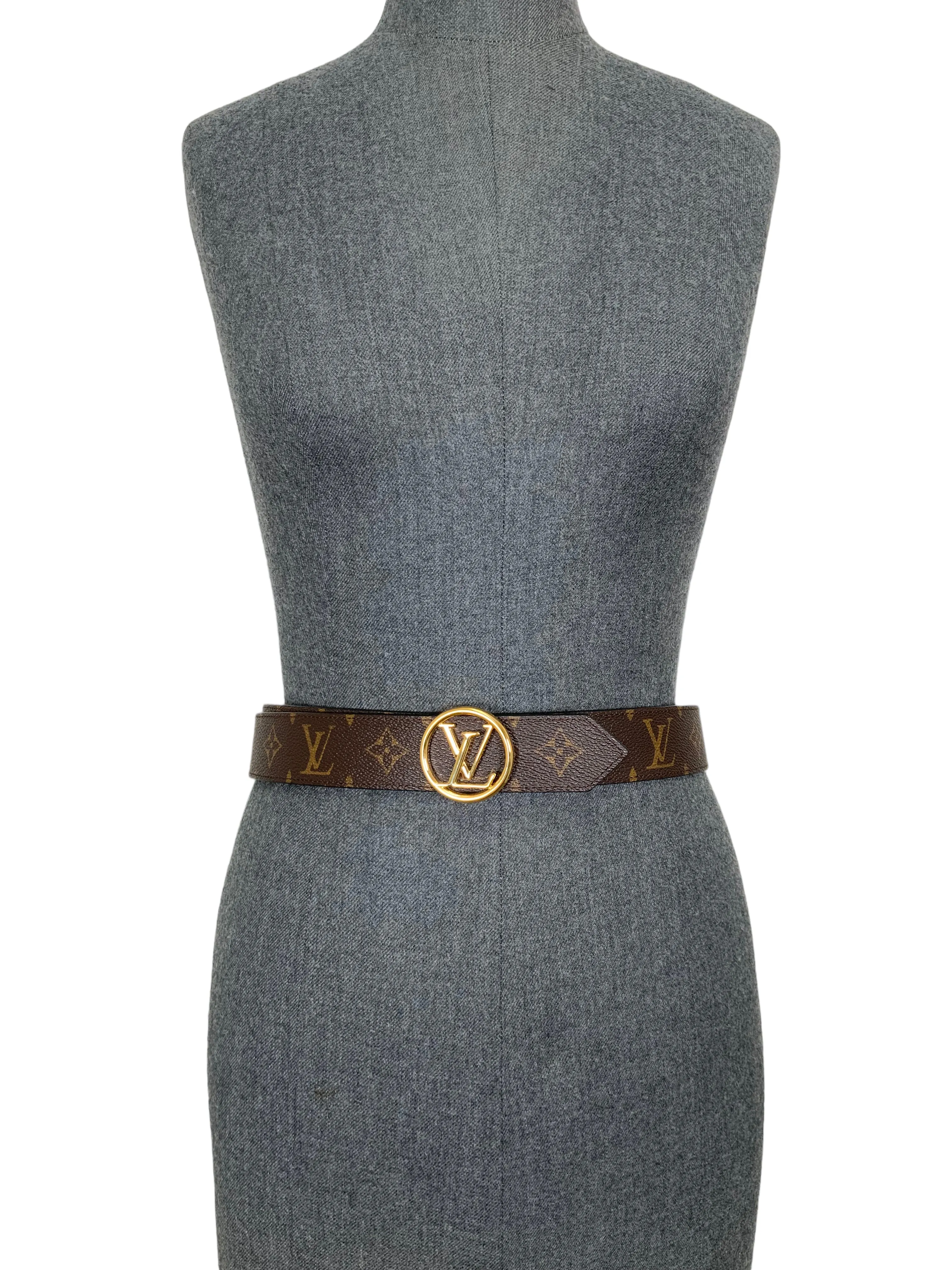 Louis Vuitton Monogram Epi Circle LV Logo Reversible Belt 85