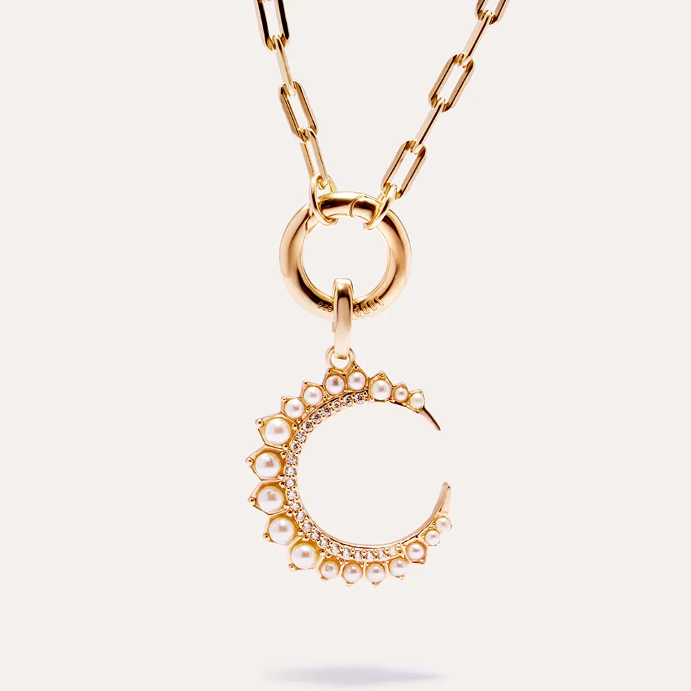 Luna Pearl Pendant in 14kt Gold Over Sterling Silver