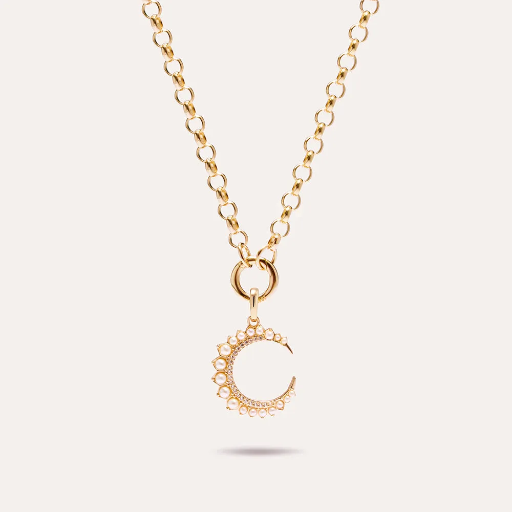 Luna Pearl Pendant in 14kt Gold Over Sterling Silver