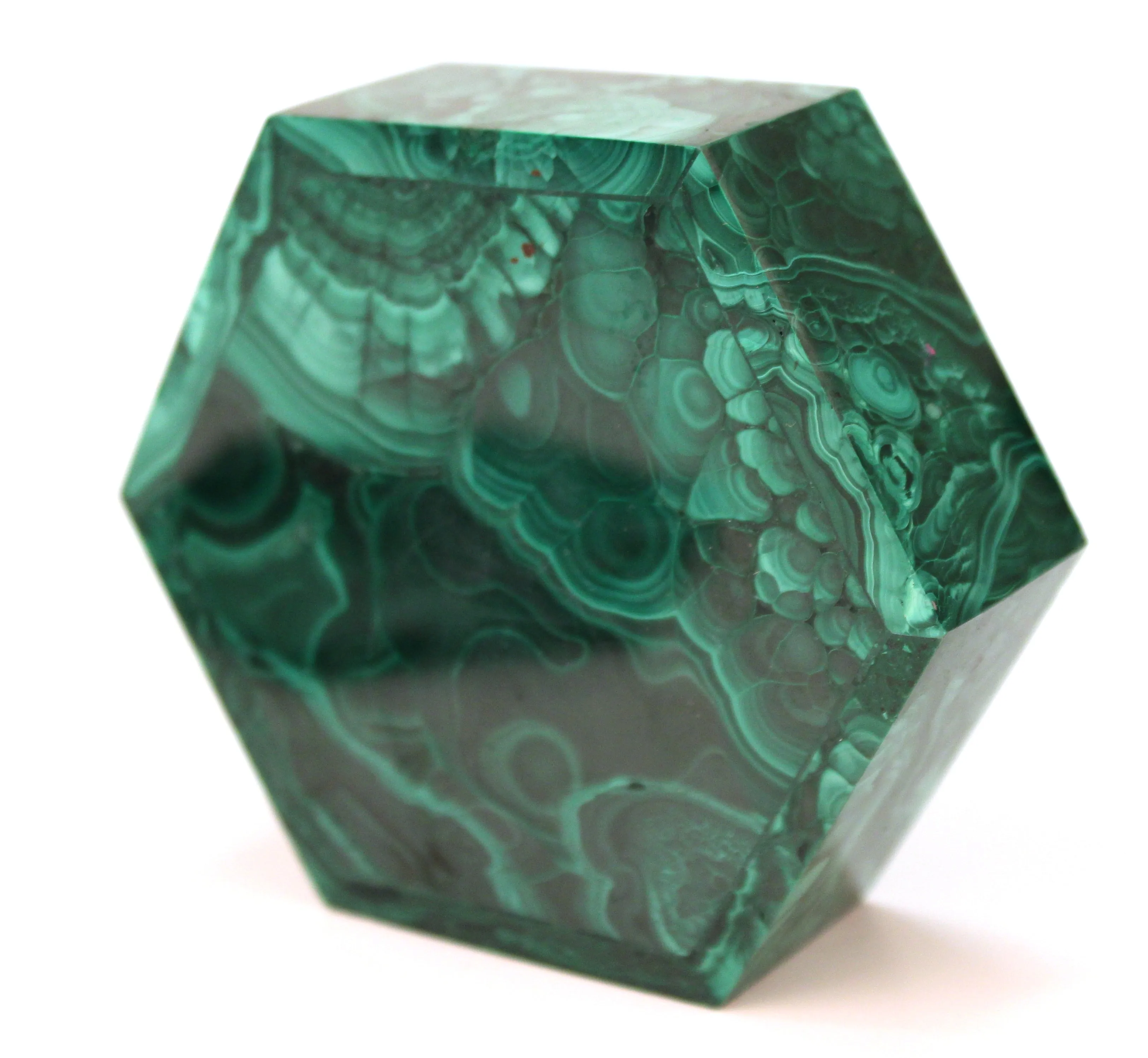 Malachite Hexagonal Trinket Box with Lid