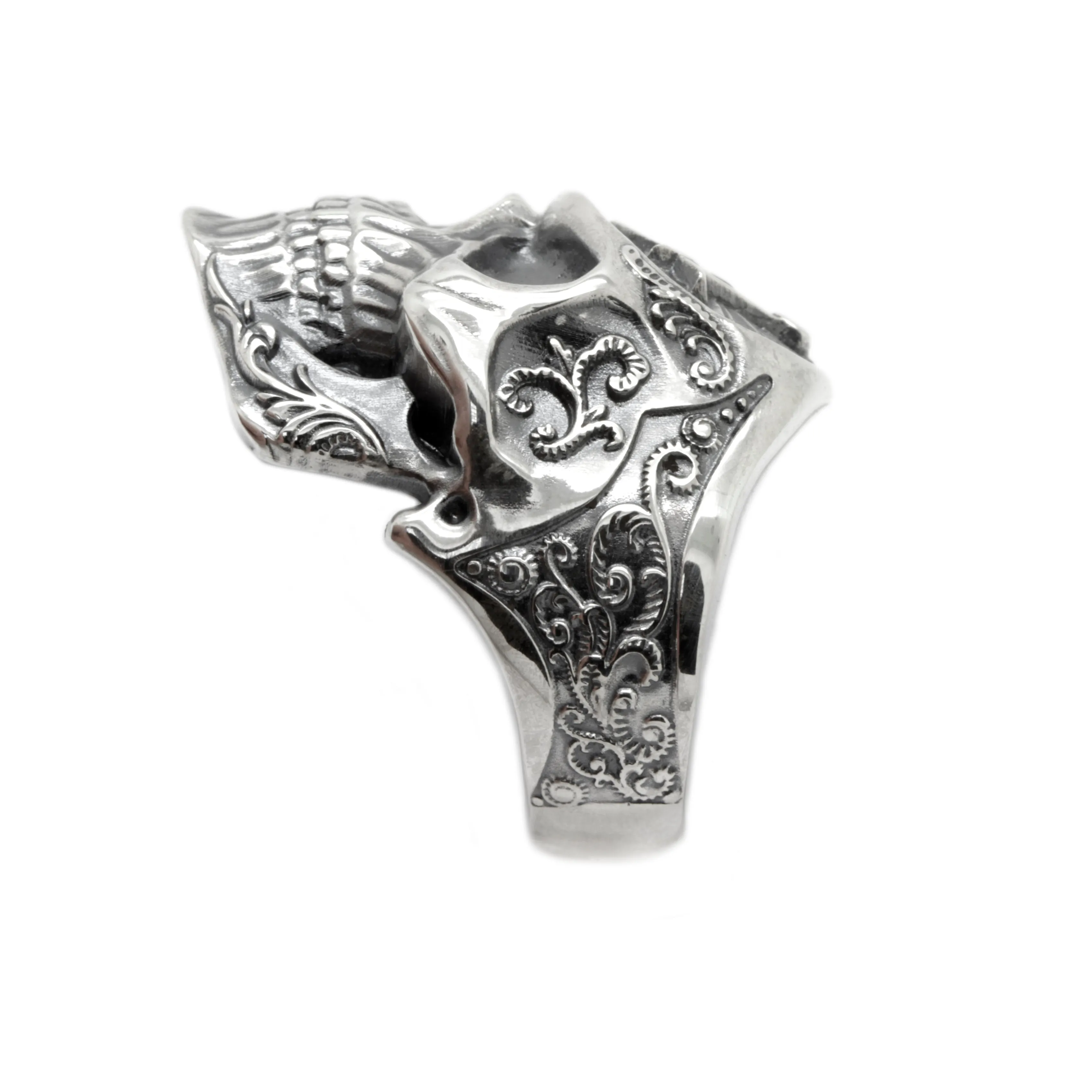 Masonic Skull Unisex Ring Silver 925 Great G Square and Compass