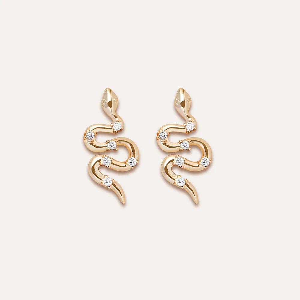 Medusa Stud Earrings in 14kt Gold Over Sterling Silver