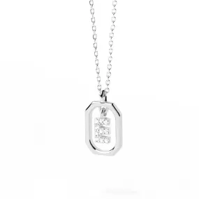 Moissanite Initial E Dangle Pendant Necklace