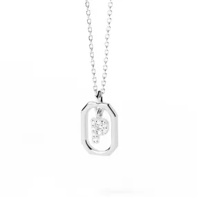 Moissanite Initial P Dangle Pendant Necklace