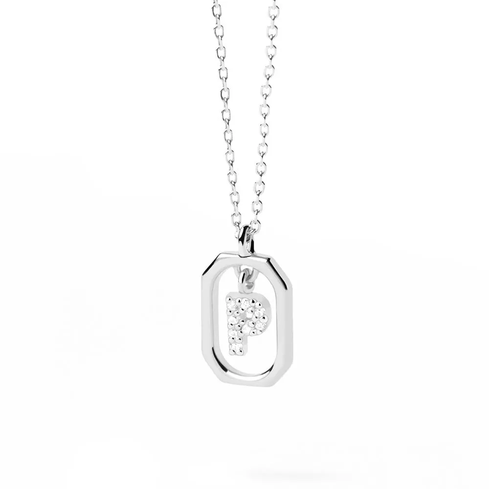 Moissanite Initial P Dangle Pendant Necklace