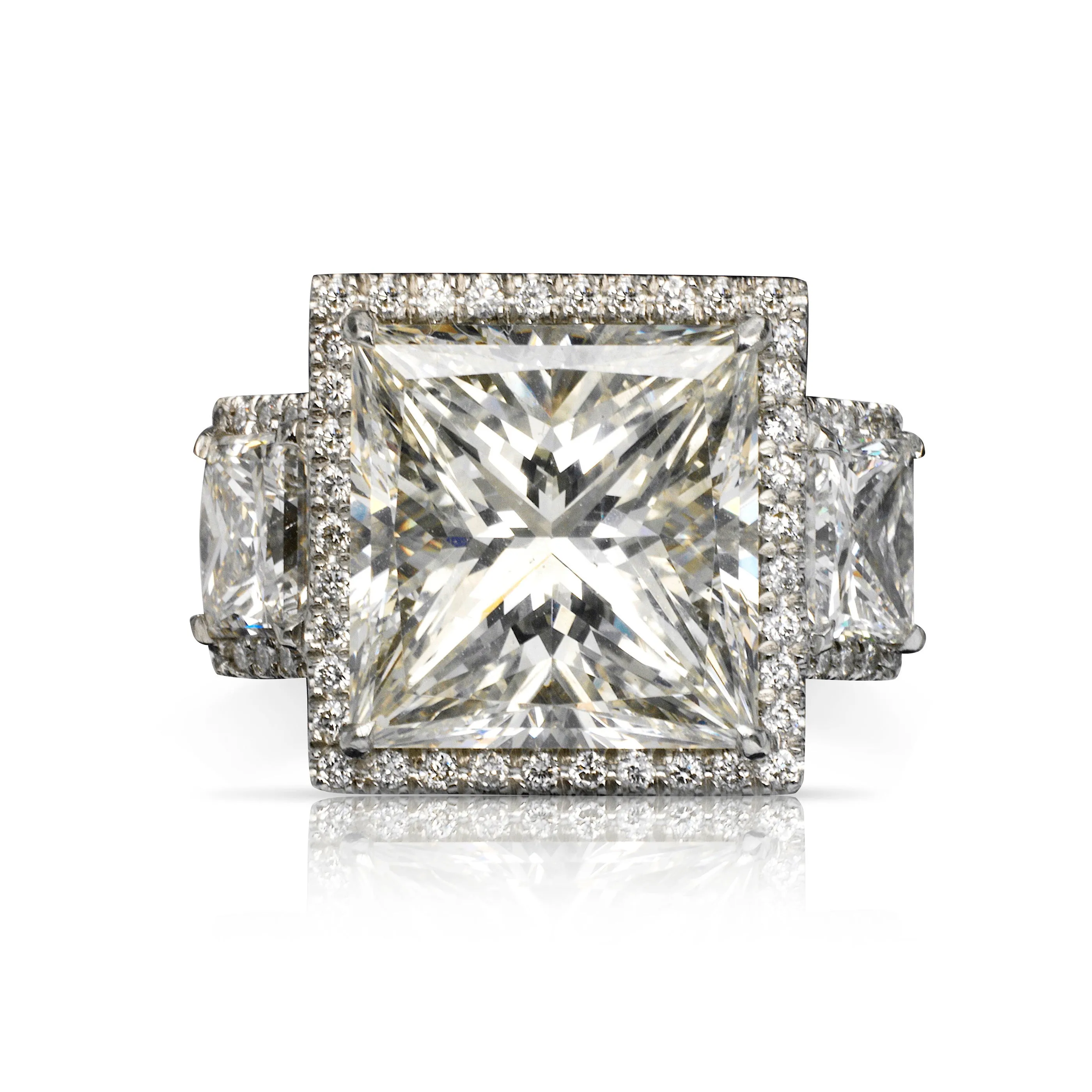 MONICA 11 CARAT PRINCESS CUT DIAMOND ENGAGEMENT RING PLATINUM CERTIFIED 8 CT G VS1 BY MIKE NEKTA