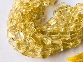 Natural Lemon Quartz Faceted Tumble Shape Beads