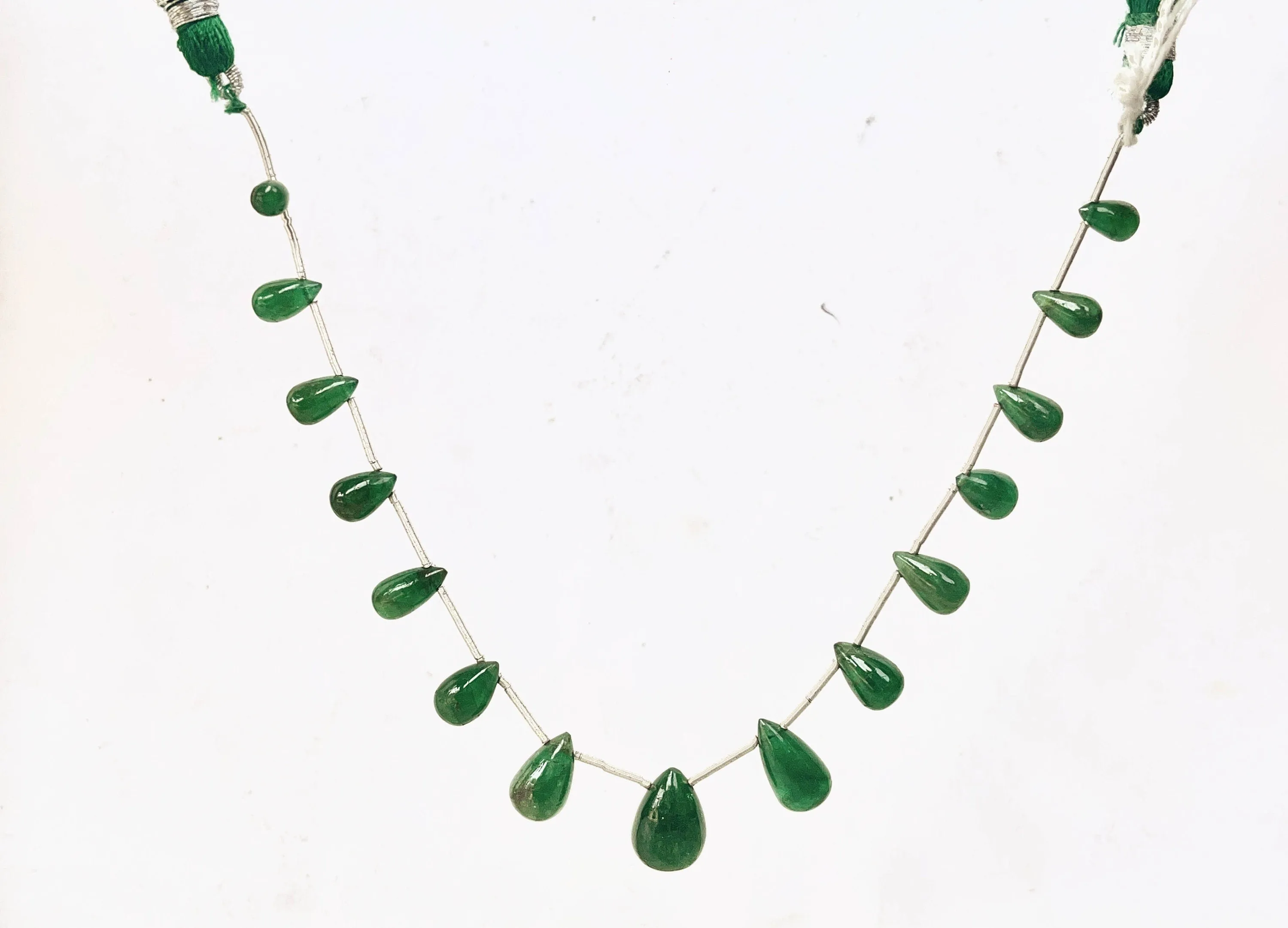 Natural Zambian Emerald Smooth teardrops