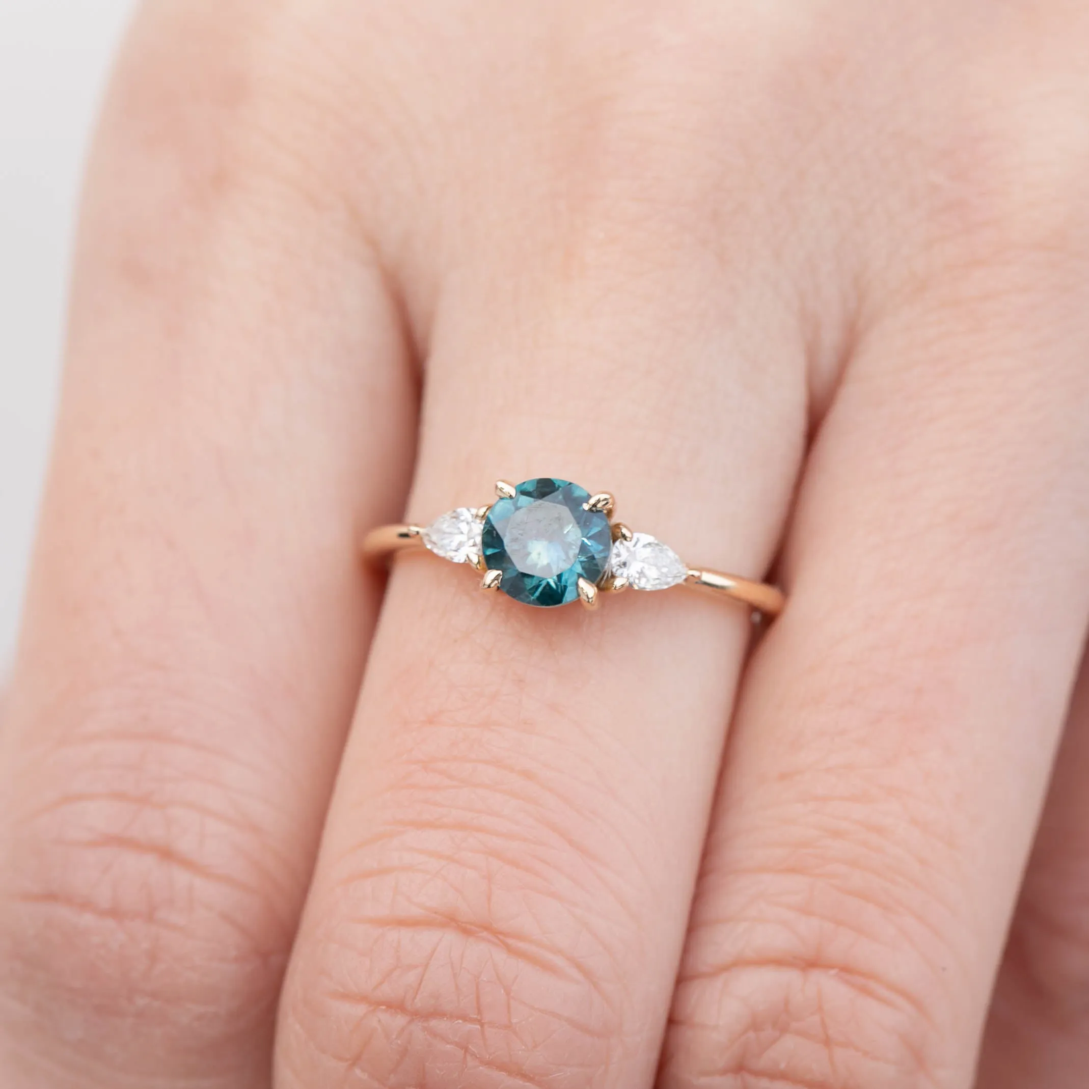 Olivia Ring - 1.01ct Peacock Green Montana Sapphire (One of a kind)