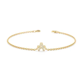 Pavé Lab Grown Diamond Personalized Initial Bracelet