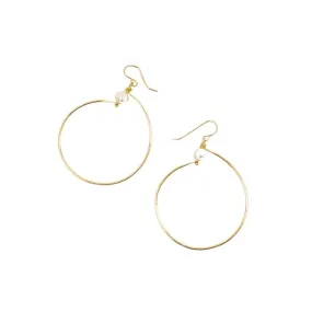 Pearl and Hoop Earrings in Brass