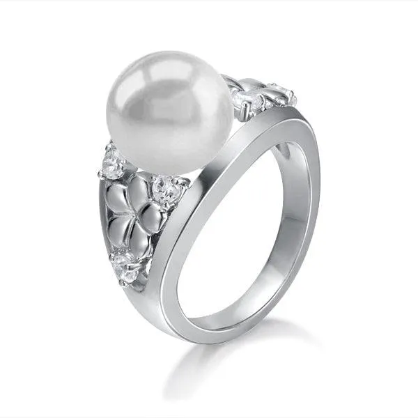 Pearl Plumeria Ring