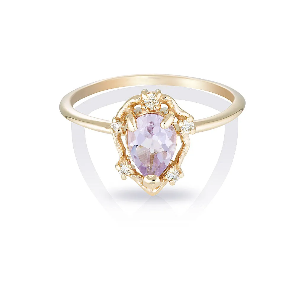 Peone II | pink amethyst & diamonds