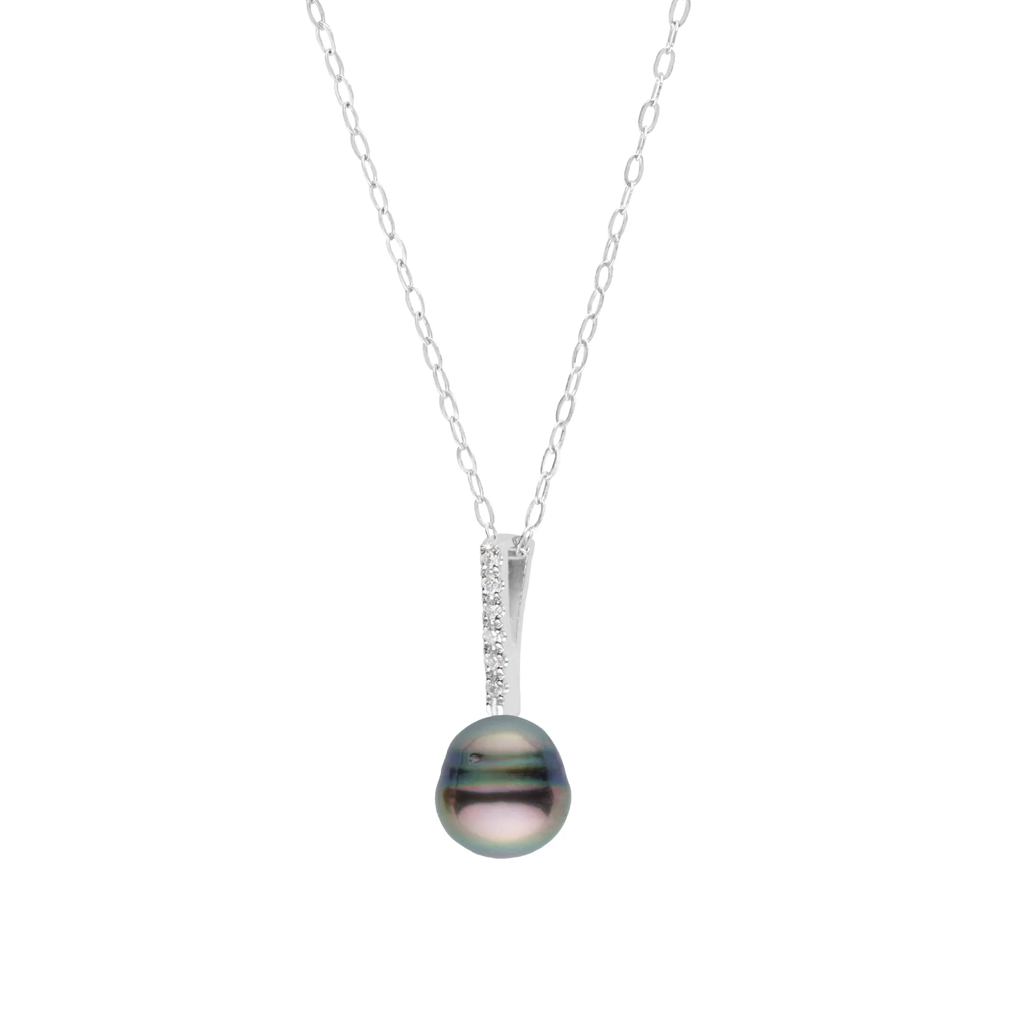 Petite Diamond Bar Collection 8.0-9.0 Tahitian Baroque Pearl Pendant