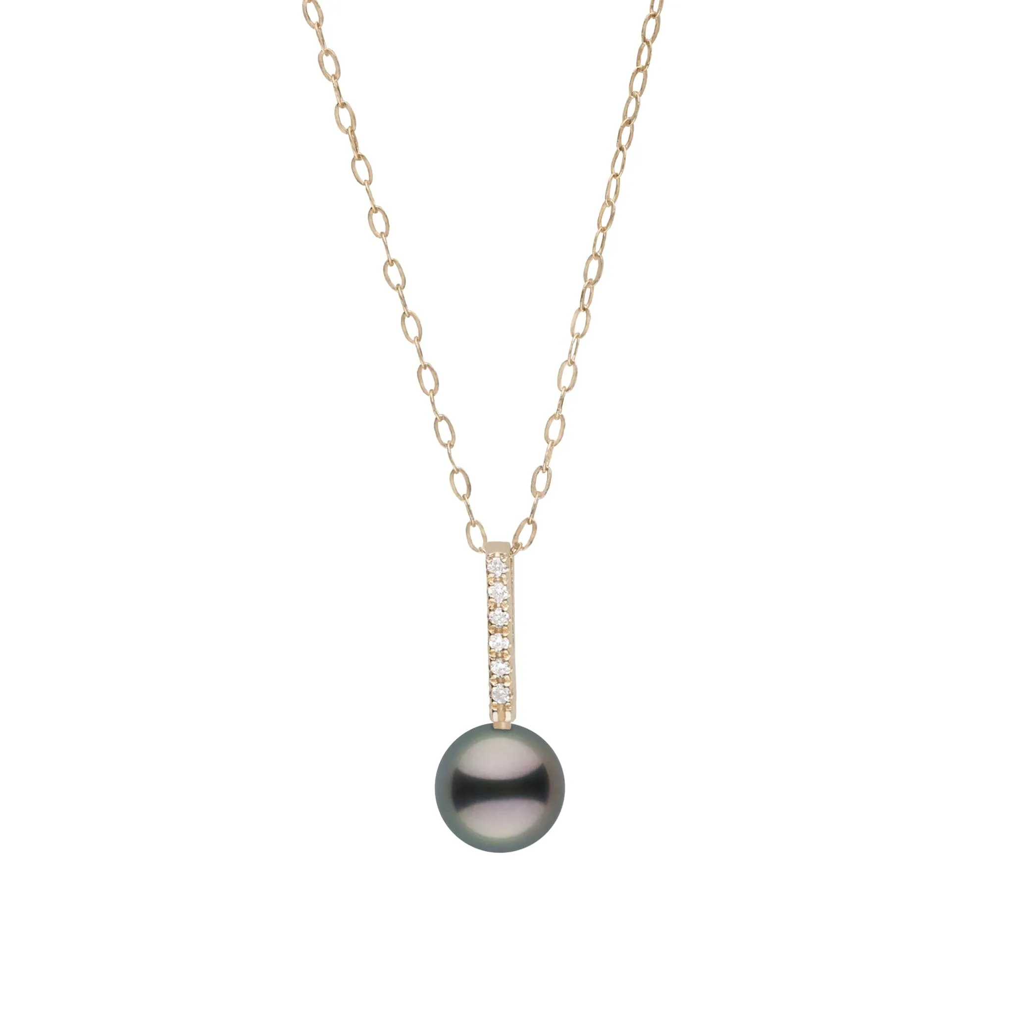 Petite Diamond Bar Collection 8.0-9.0 Tahitian Pearl Pendant