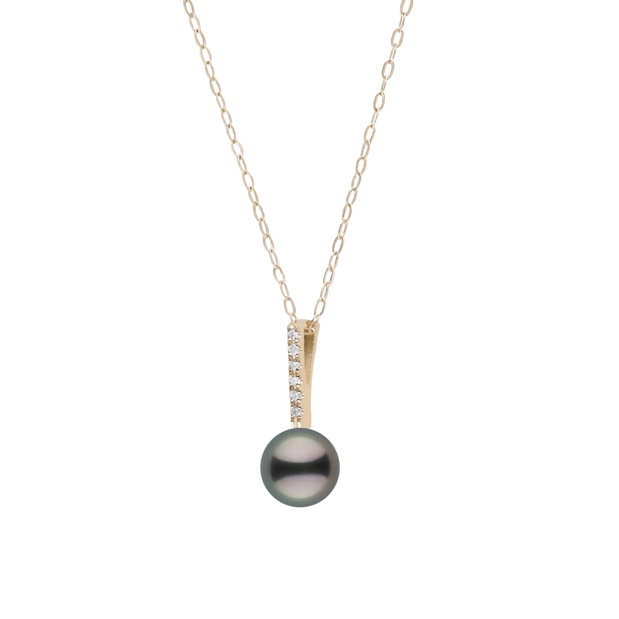 Petite Diamond Bar Collection 8.0-9.0 Tahitian Pearl Pendant