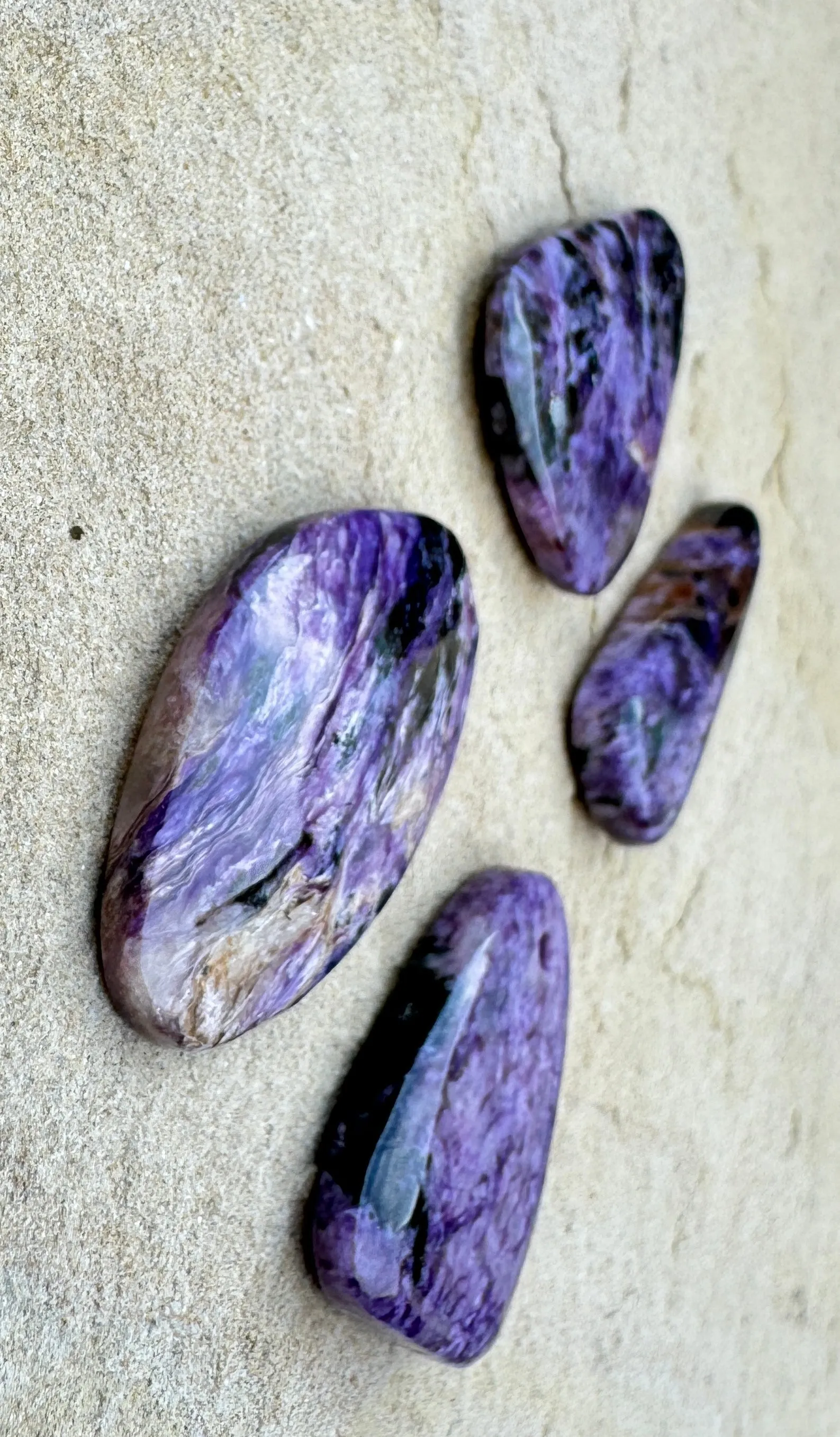 Premium Color Charoite Freeform Focal Pendant Beads, Select One Stone