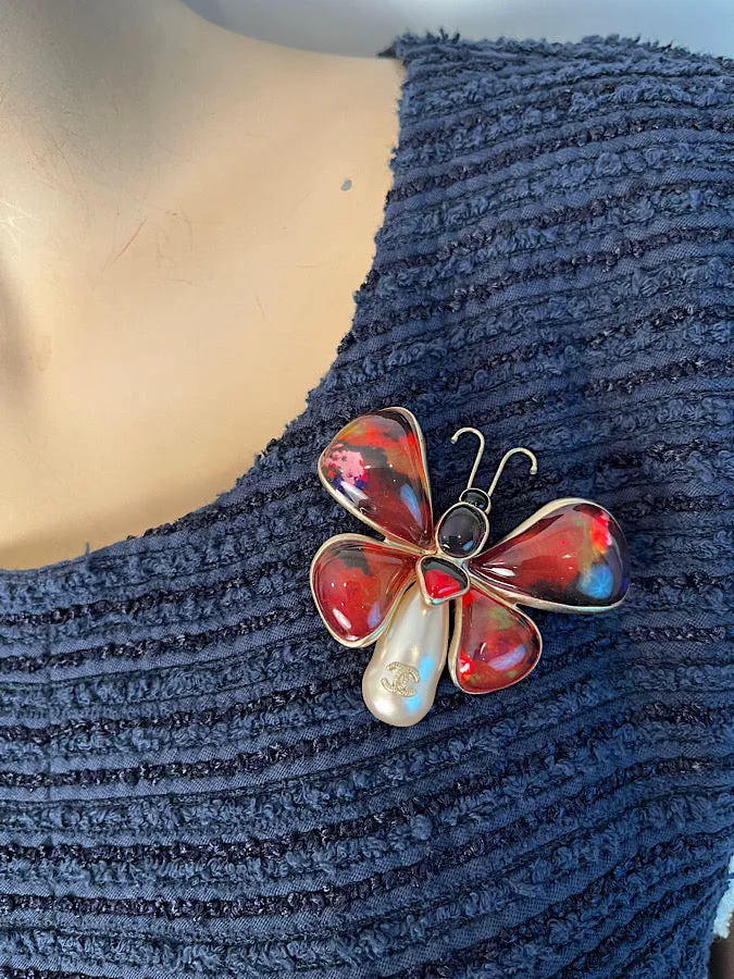 Rare Vintage Chanel Butterfly Brooch Pin - 15P Spring Collection 2015