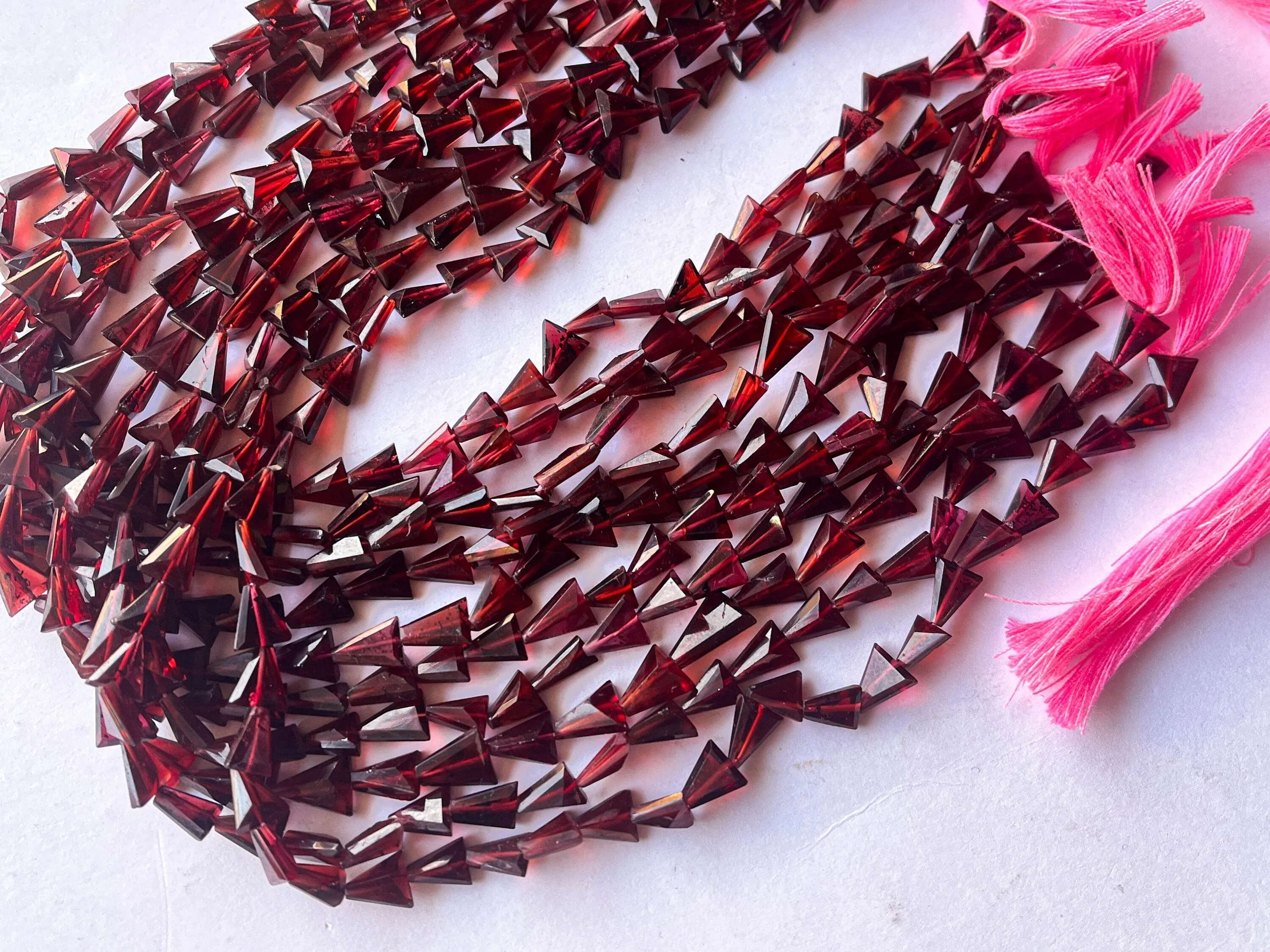 Rhodolite Garnet Triangle Shape Beads