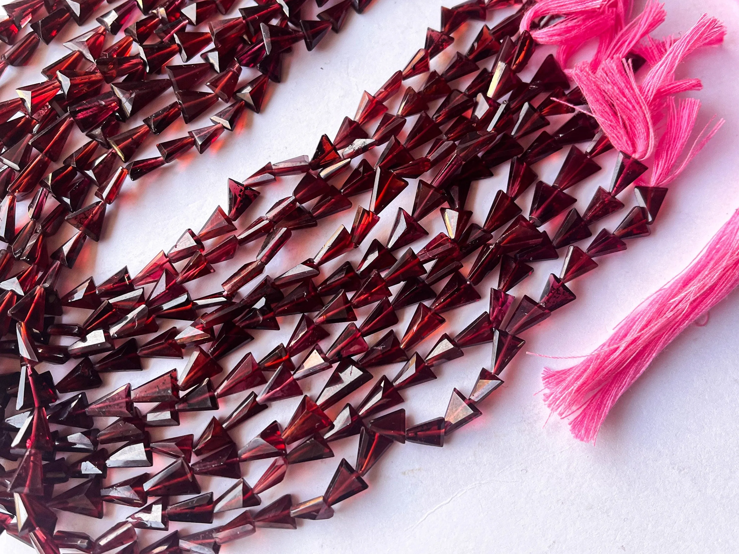 Rhodolite Garnet Triangle Shape Beads