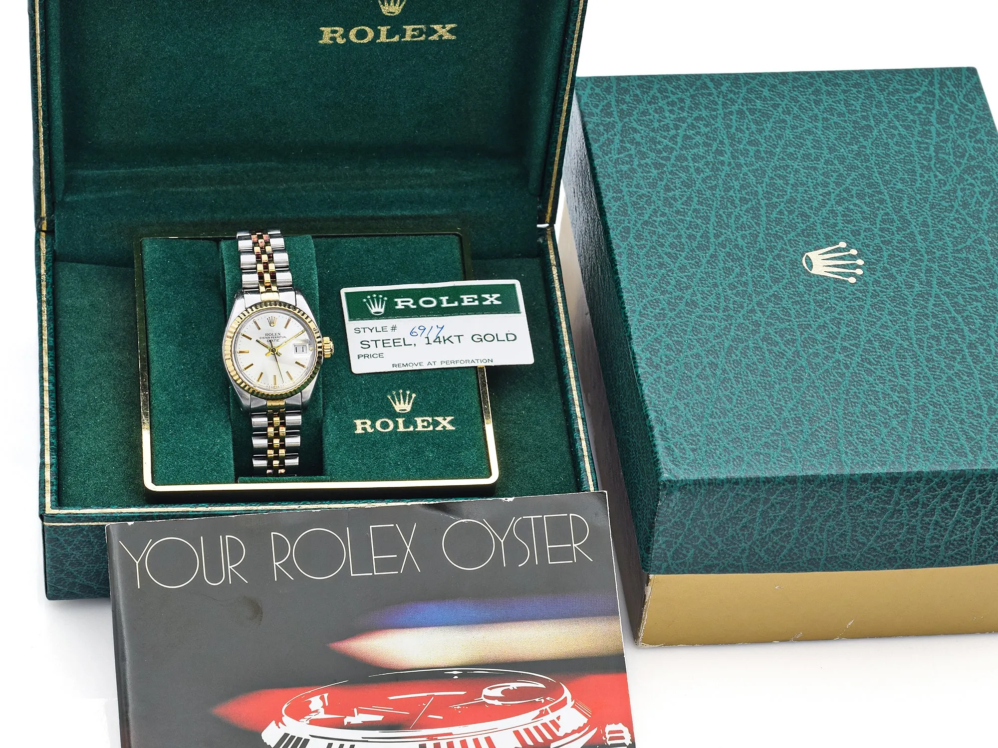 Rolex Oyster Perpetual SS/14K Gold Women's Automatic Watch Ref 6917  Box Booklet