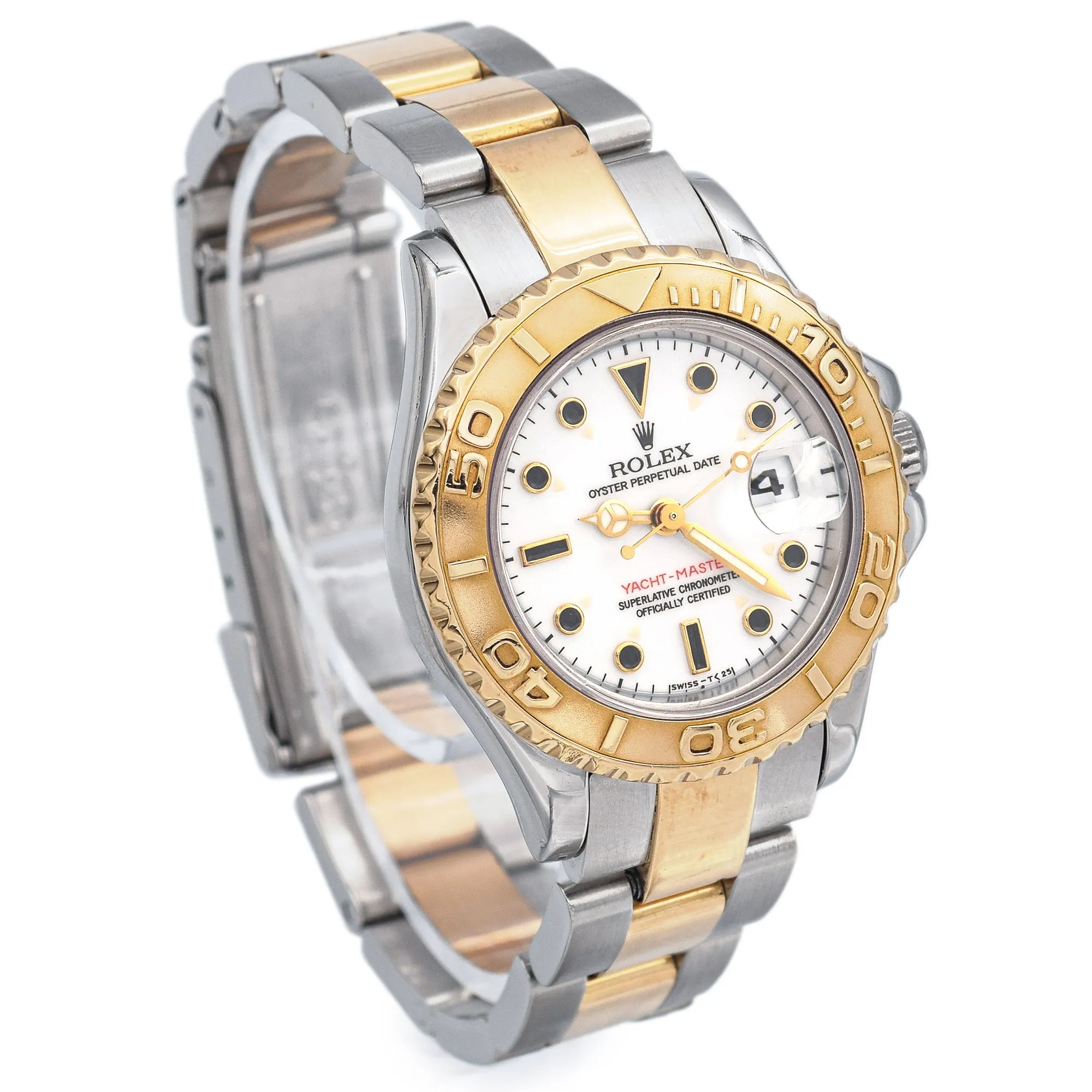 Rolex Yacht-Master White Dial 18K Gold/Steel Women's Watch 29 mm Ref. 69623