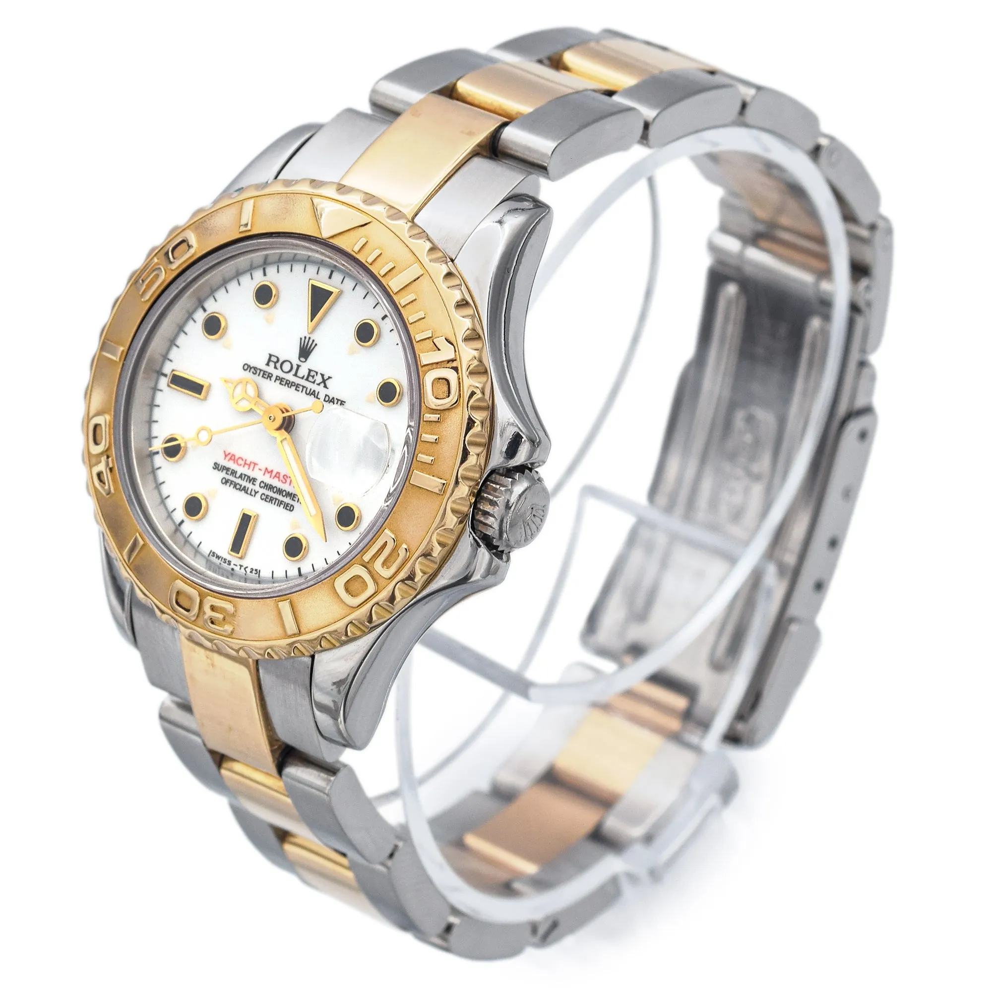 Rolex Yacht-Master White Dial 18K Gold/Steel Women's Watch 29 mm Ref. 69623