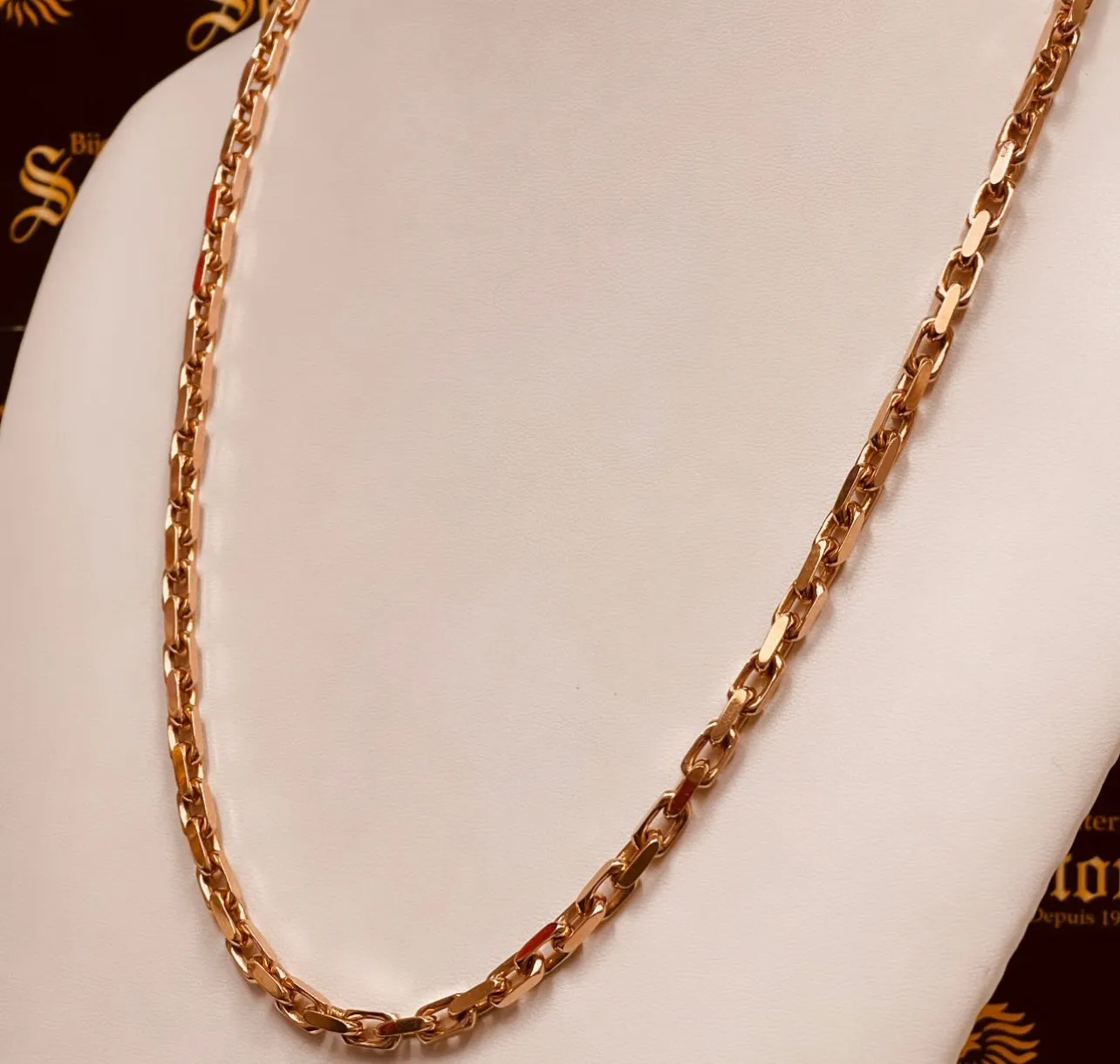 Rose gold link chain MC155