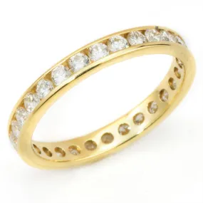 Round Diamond Eternity Band Ring 18K Yellow Gold 1.10 Carats