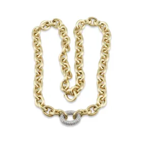 Satin 18K Yellow Gold 18-INCH Heavy Cable Chain Necklace