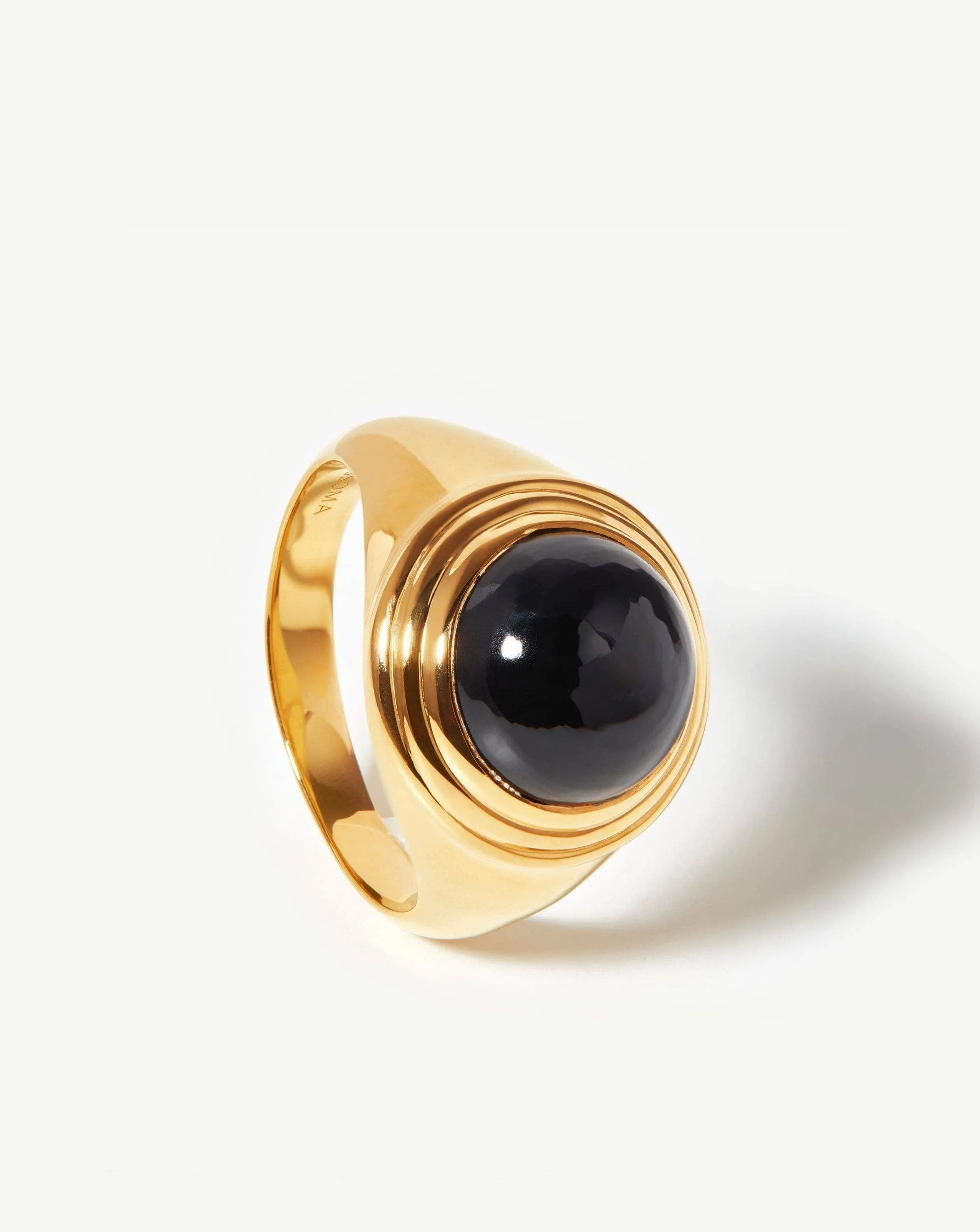 Sphere Ridge Ring | 18ct Gold Plated/Black Onyx